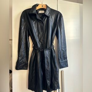 The Drop Genuine Leather Shirt Dress